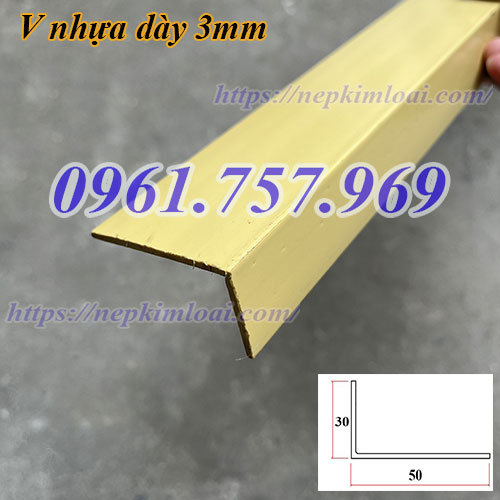 Nẹp V nhựa dày 3mm