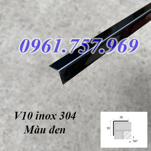 Nẹp v10 inox màu đen