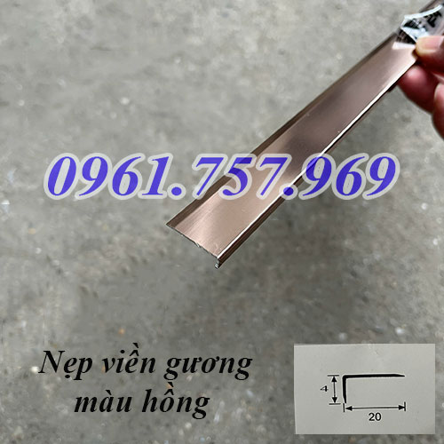 Nẹp viền gương màu hồng