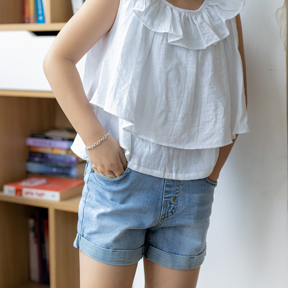 Short jean BG in tim QS100 - Xanh nhạt