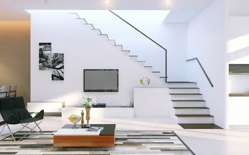 Mẫu cầu thang lan cho trong suốt nhà ống 5m