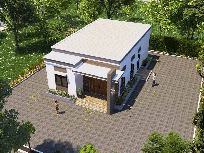 Mẫu nhà cấp 4 mái bằng