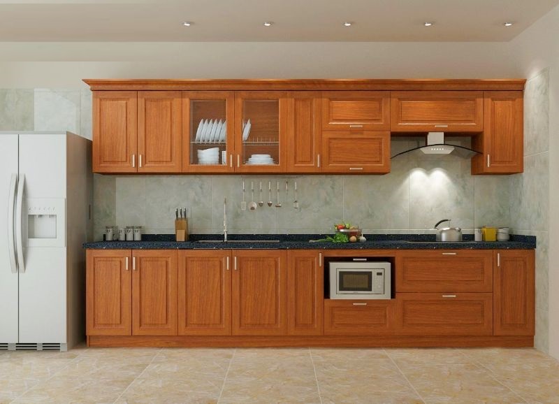 Tủ bếp gỗ dạng thẳng