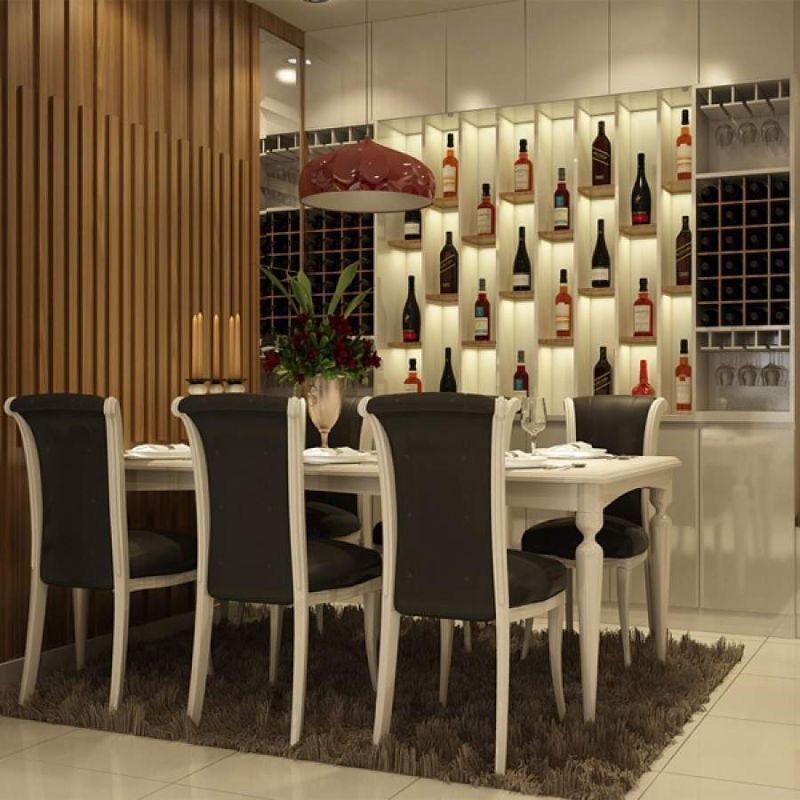 Tủ rượu âm tường phòng bếp