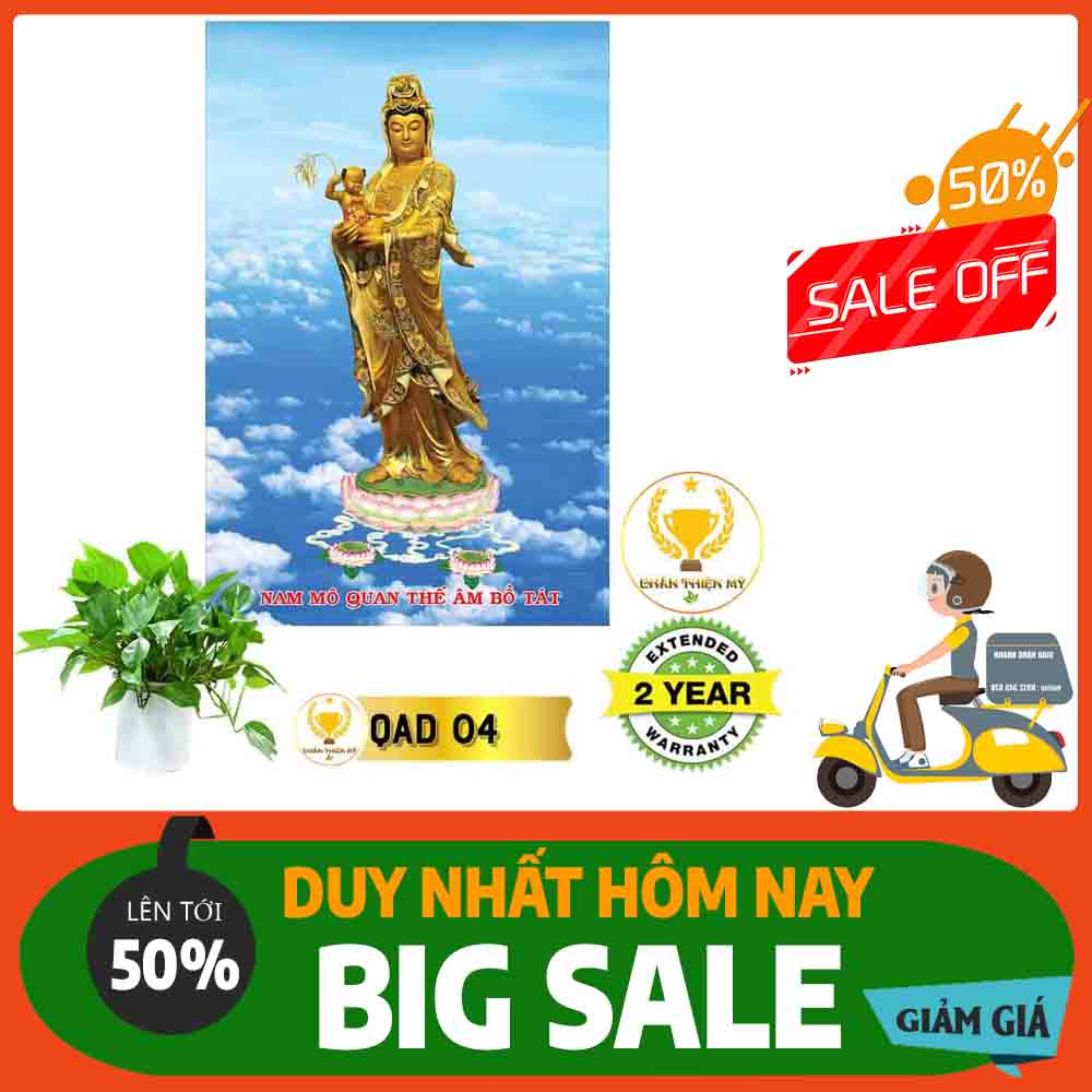Tranh Quan Thế Âm Bồ Tát đứng MS 04