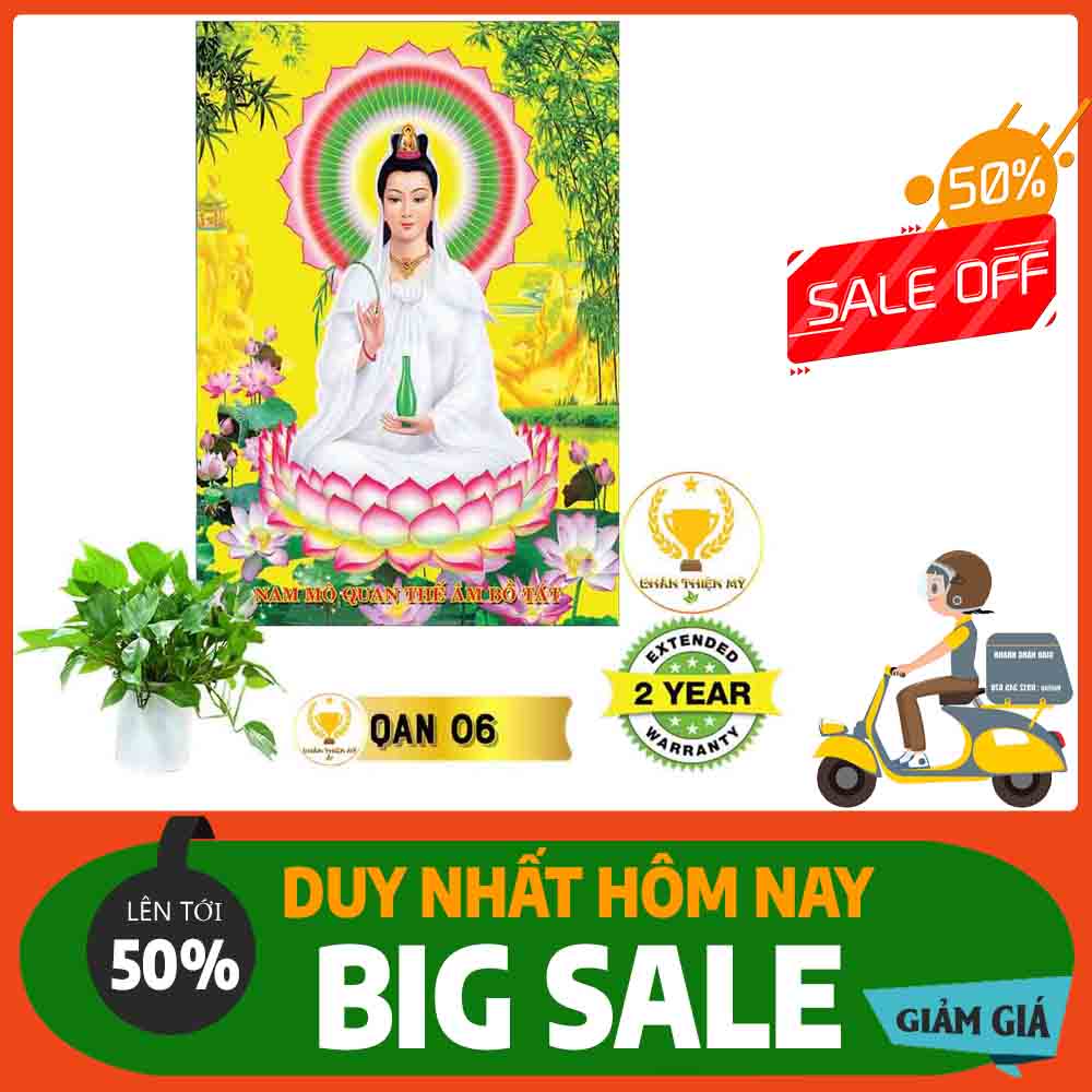 Tranh Quan Thế Âm Bồ Tát ngồi MS 06