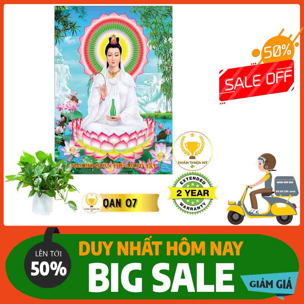 Tranh Quan Thế Âm Bồ Tát ngồi MS 07