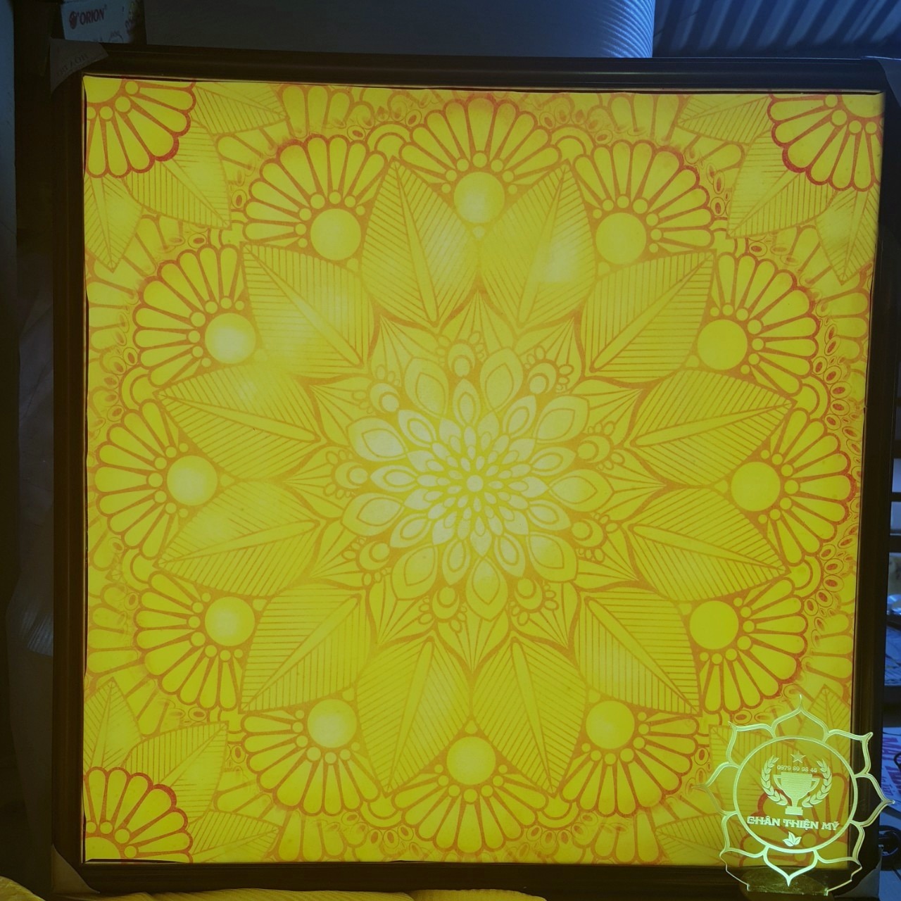 Tranh trúc chỉ in vuông dùng thờ gia tiên  MS 09