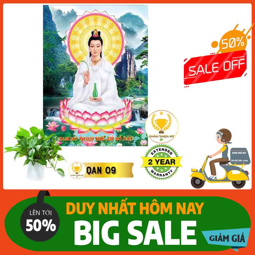 Tranh Quan Thế Âm Bồ Tát ngồi MS 09
