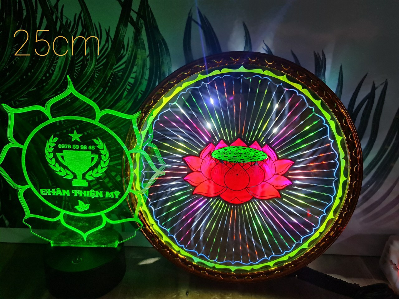 Đèn hào quang hoa sen thờ gia tiên