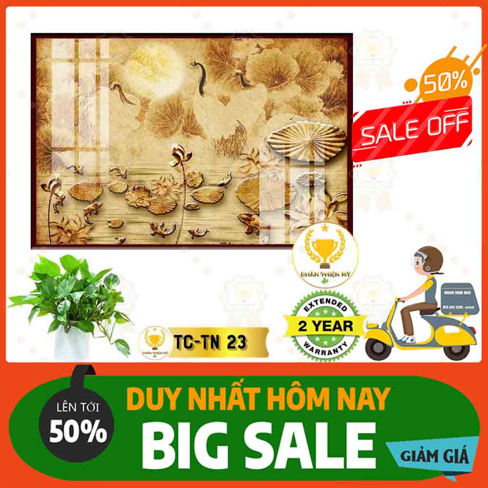Tranh trúc chỉ in hình chữ nhật MS 23