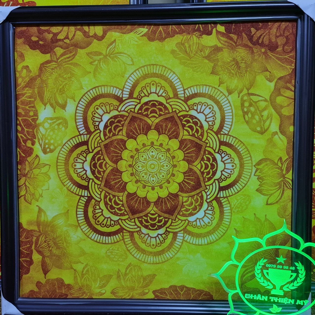 Tranh trúc chỉ in vuông dùng thờ Phật MS 02