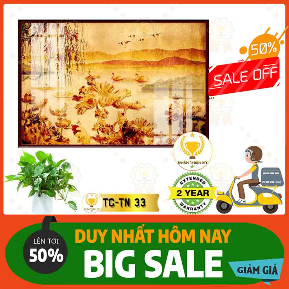 Tranh trúc chỉ in hình chữ nhật MS 33