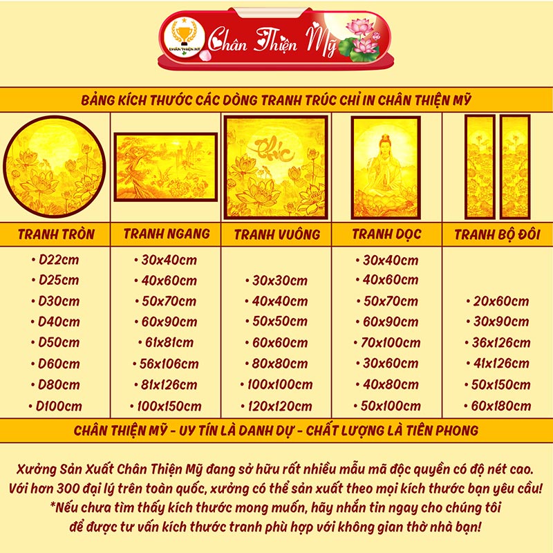 Đèn Hào Quang Phật Thích Ca In Tranh Trúc Chỉ Ngang CHÂN THIỆN MỸ, Trang Trí Bàn Thờ, Treo Phòng Thờ TC-TN-17
