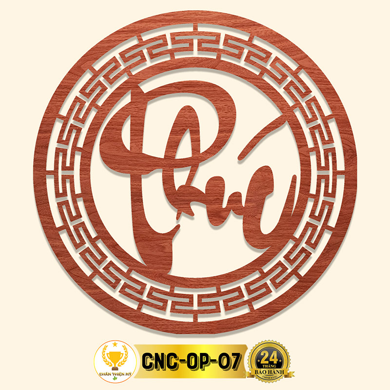 Tấm Ốp Tường Bàn Thờ Cắt CNC Họa Tiết Chữ Phúc CHÂN THIỆN MỸ, Trang Trí Ban Thờ Gia Tiên, Treo Tượng Phật CNC-OP-07