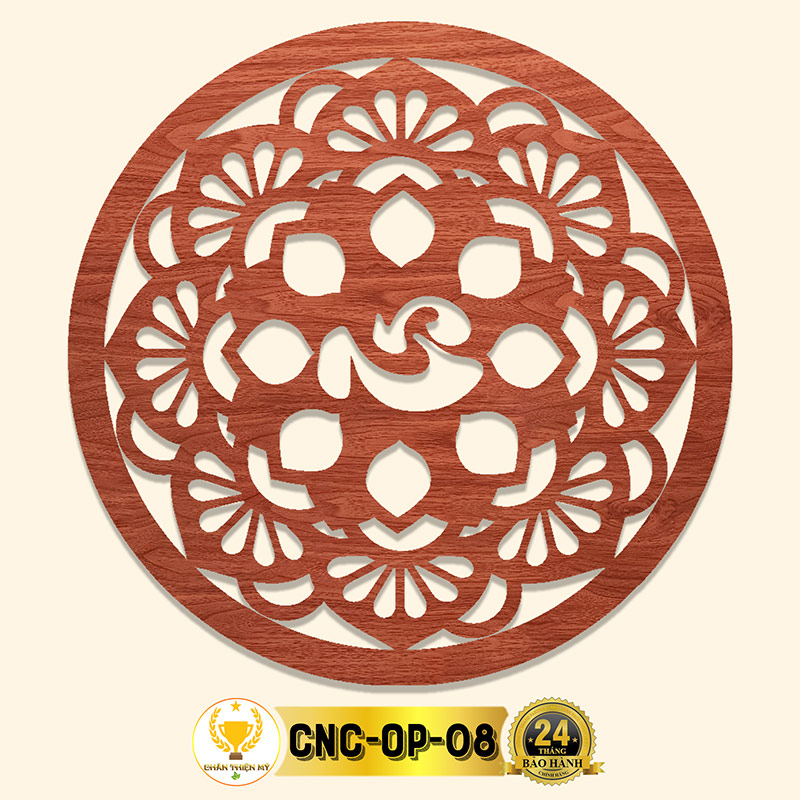 Tấm Ốp Tường Bàn Thờ Cắt CNC Họa Tiết Chữ Tâm CHÂN THIỆN MỸ, Trang Trí Ban Thờ Phật, Treo Phòng Thờ CNC-OP-08