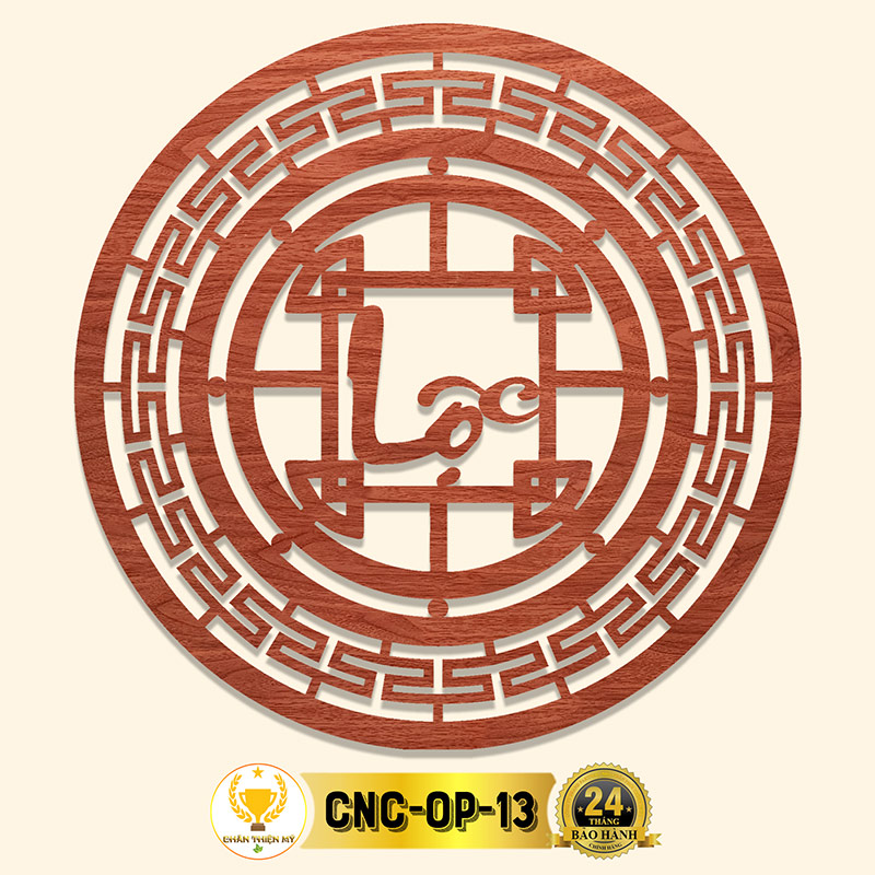 Tấm Ốp Tường Bàn Thờ Cắt CNC Họa Tiết Chữ Lộc CHÂN THIỆN MỸ, Trang Trí Ban Thờ Gia Tiên, Treo Tượng Phật CNC-OP-13