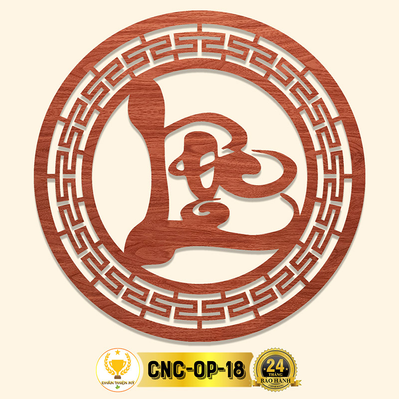 Tấm Ốp Tường Bàn Thờ Cắt CNC Họa Tiết Chữ Lộc CHÂN THIỆN MỸ, Trang Trí Ban Thờ Phật, Treo Phòng Thờ CNC-OP-18