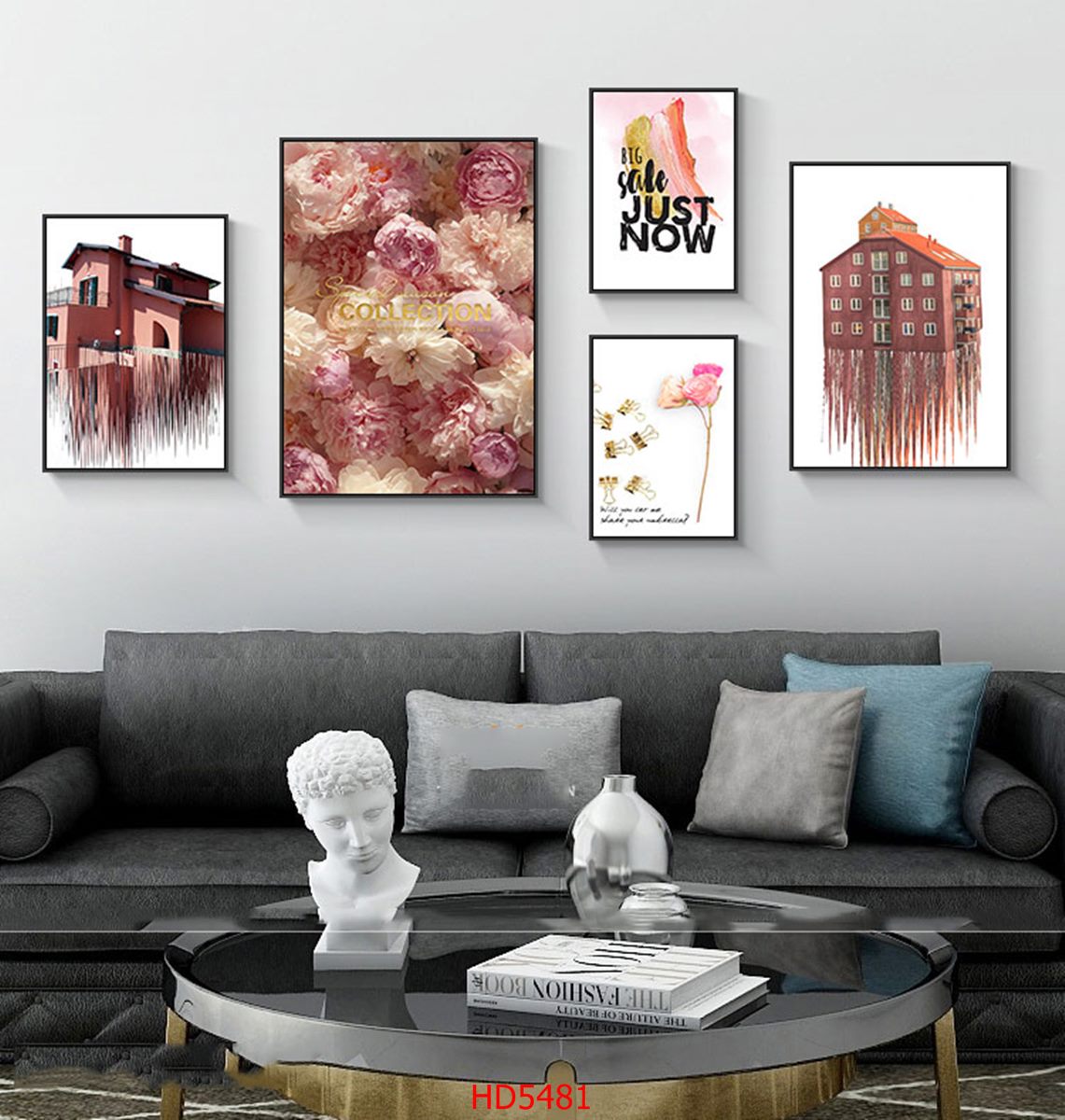 Bộ 5 bức tranh treo Phòng khách_PK8