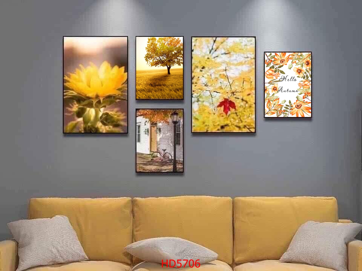 Bộ 5 bức tranh treo Phòng khách_PK8