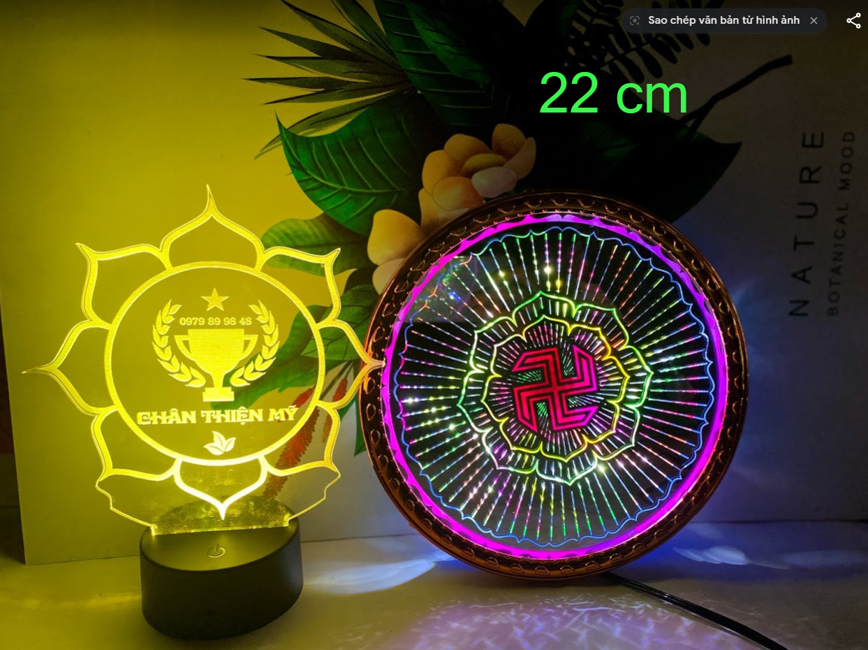 Đèn thờ hào quang chữ vạn đường kính 22cm