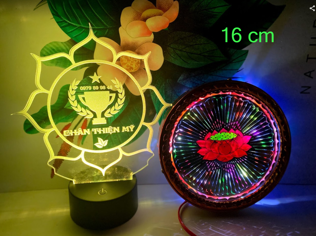 Đèn thờ hào quang hoa sen đường kính 16cm
