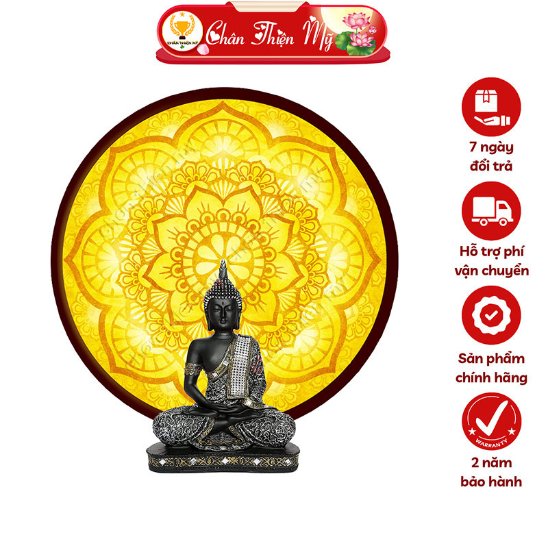 Đèn Hào Quang Mandala In Tranh Trúc Chỉ CHÂN THIỆN MỸ, Trang Trí Bàn Thờ Gia Tiên, Treo Tượng Phật TC-HQ-63