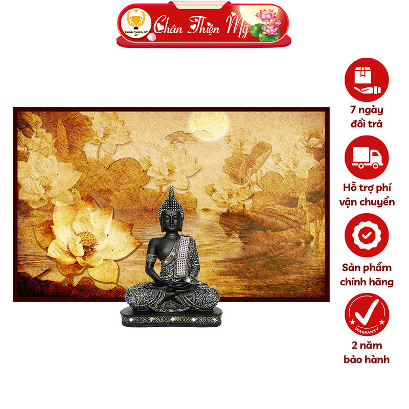 Hào Quang Phật Hoa Sen In Tranh Trúc Chỉ Ngang CHÂN THIỆN MỸ, Đèn Trang Trí Bàn Thờ, Treo Phòng Thờ TC-TN-24