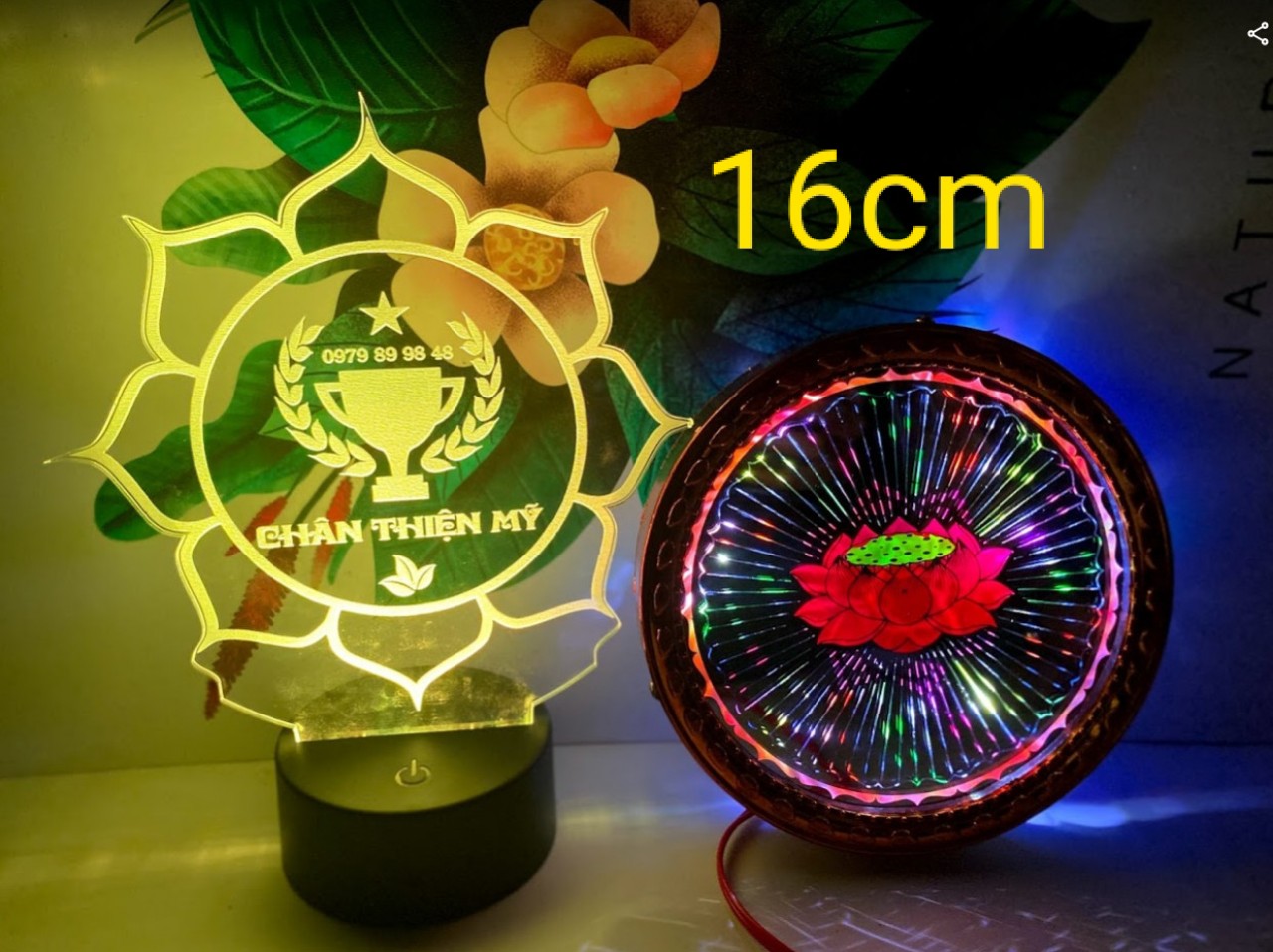 Đèn hào quang hoa sen thờ gia tiên