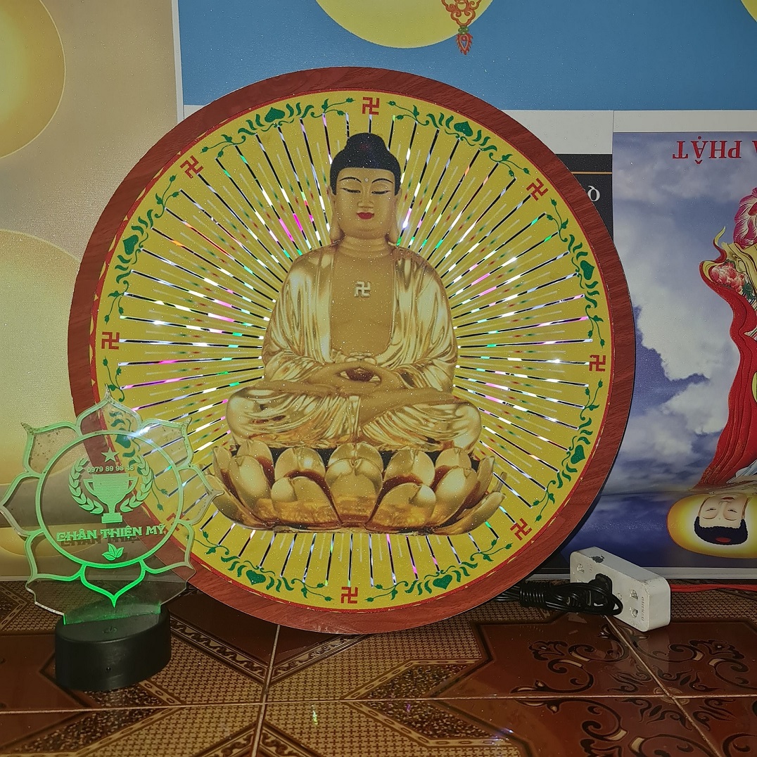 Đèn thờ hào quang Phật a di đà