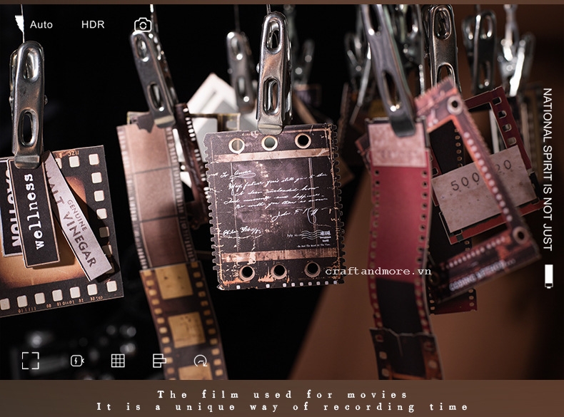 Bộ Diecut Film Vintage 3D – Giấy Cứng Trang Trí Scrapbook, Album, Thiệp Handmade