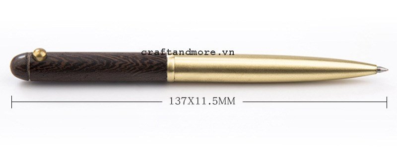 Bút đồng cán gỗ khắc tên độc đáo
