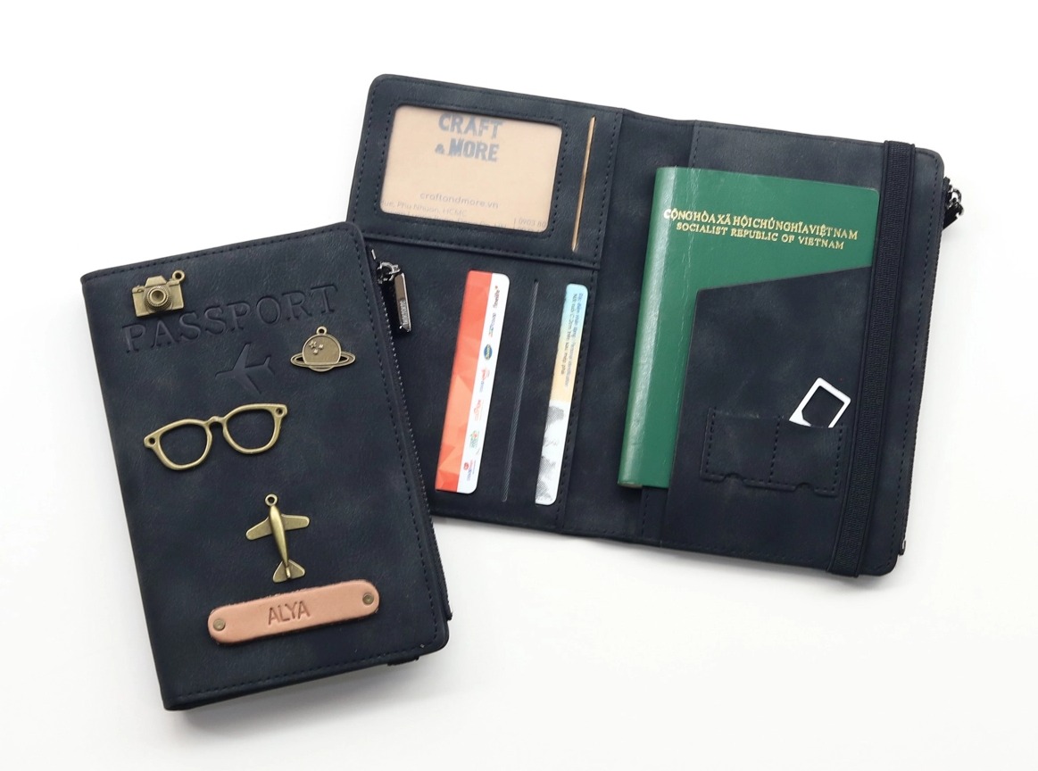 Ví đựng hộ chiếu đa năng khóa kéo