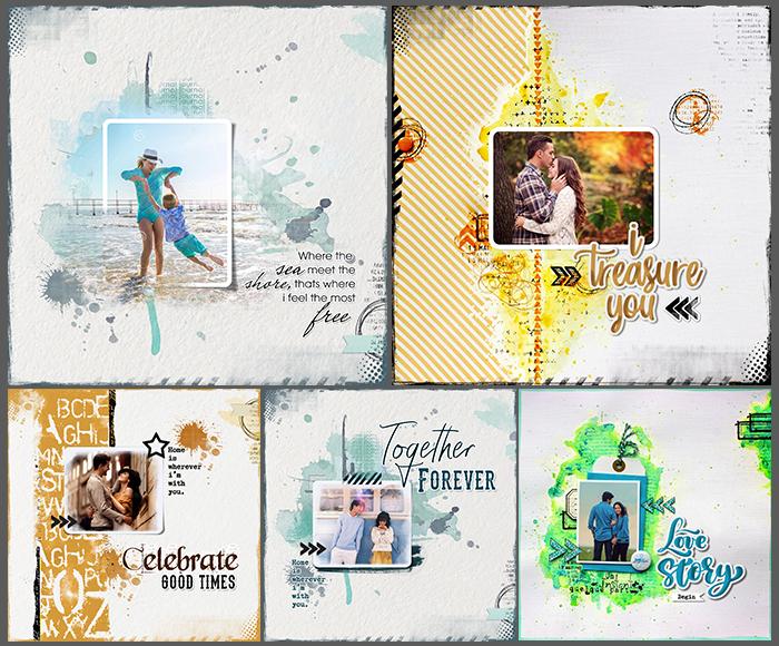 Scrapbook pages, layouts các trang nền scrapbook và bố cục