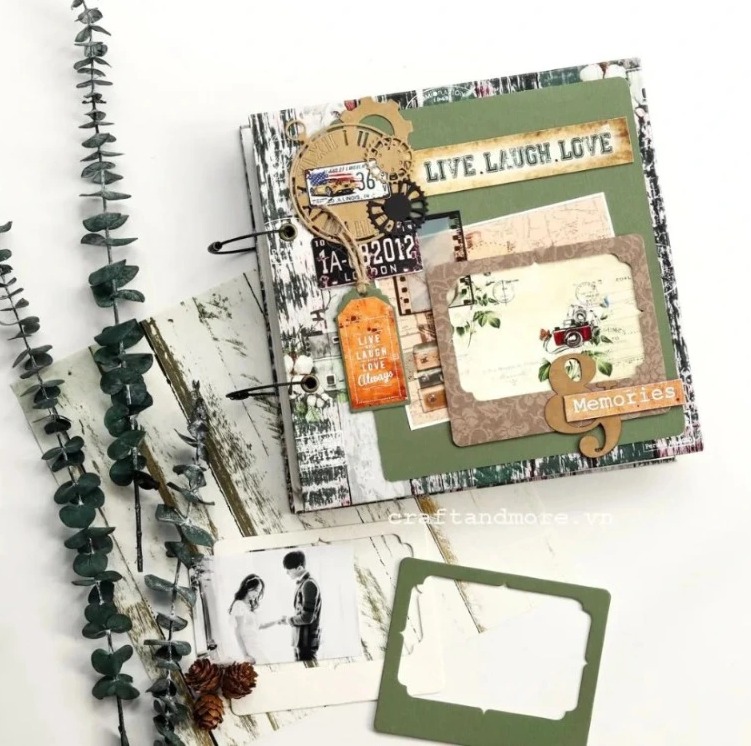 Đồ làm thiệp & album ảnh handmade chủ đề Bánh Răng & Đồng Hồ