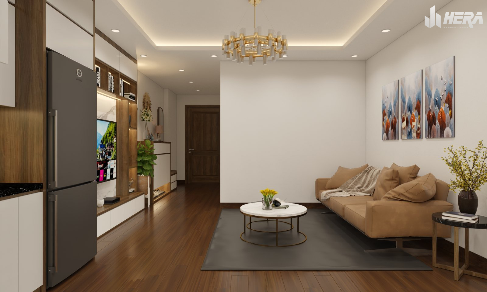 Căn hộ chung cư được thiết kế và thi công nội thất bởi TOKA