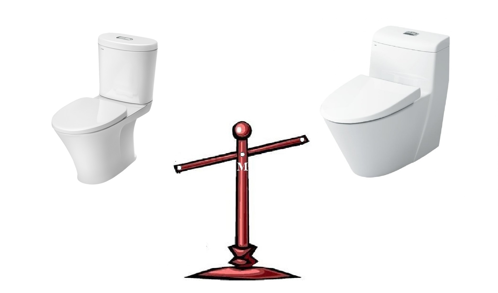 Bồn cầu 1 khối nặng và cồng kềnh, khó khăn cho việc di chuyển