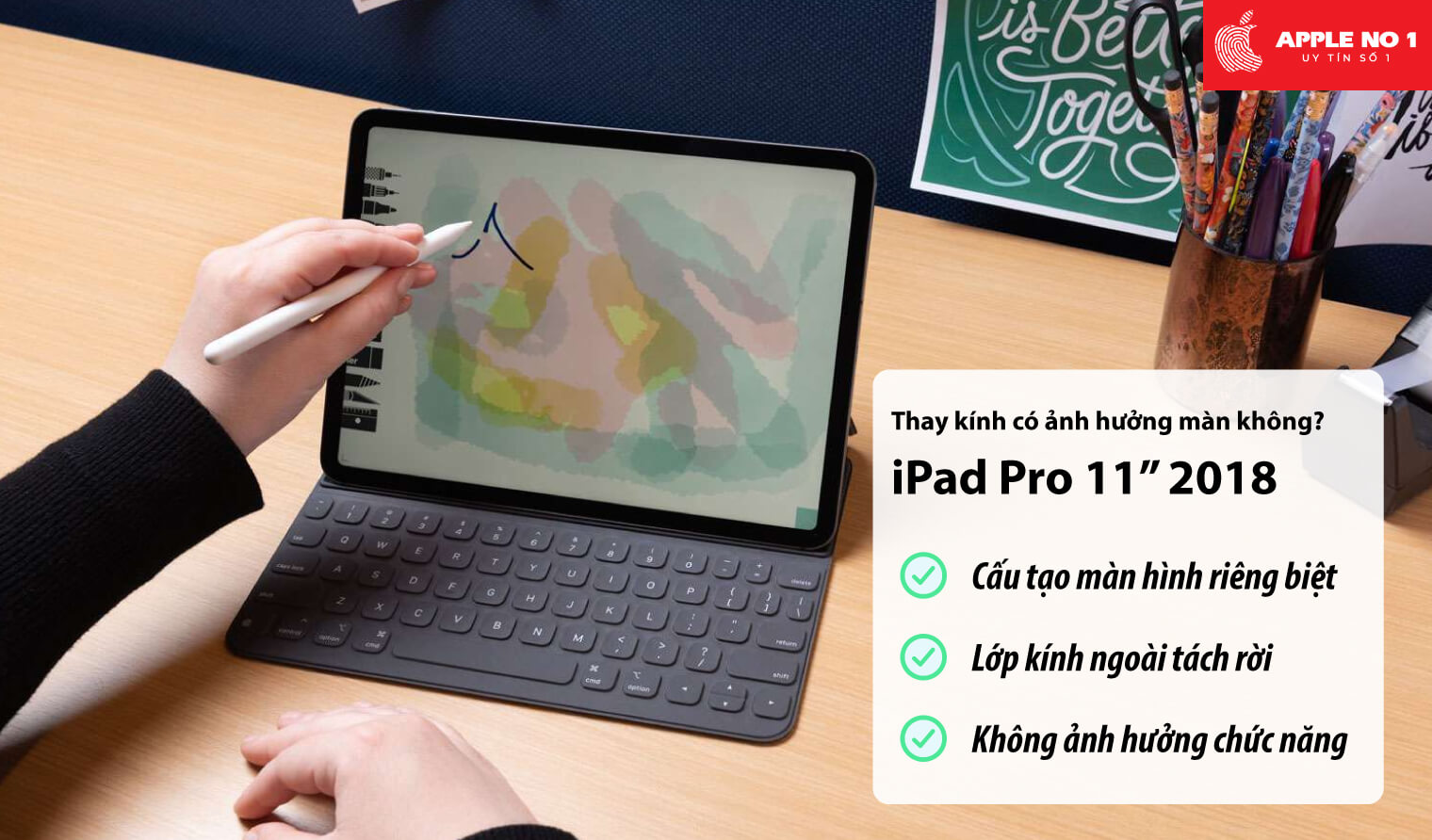 Thay mặt kính iPad Pro 11 inch 2018 có ảnh hưởng gì đến màn hình không?