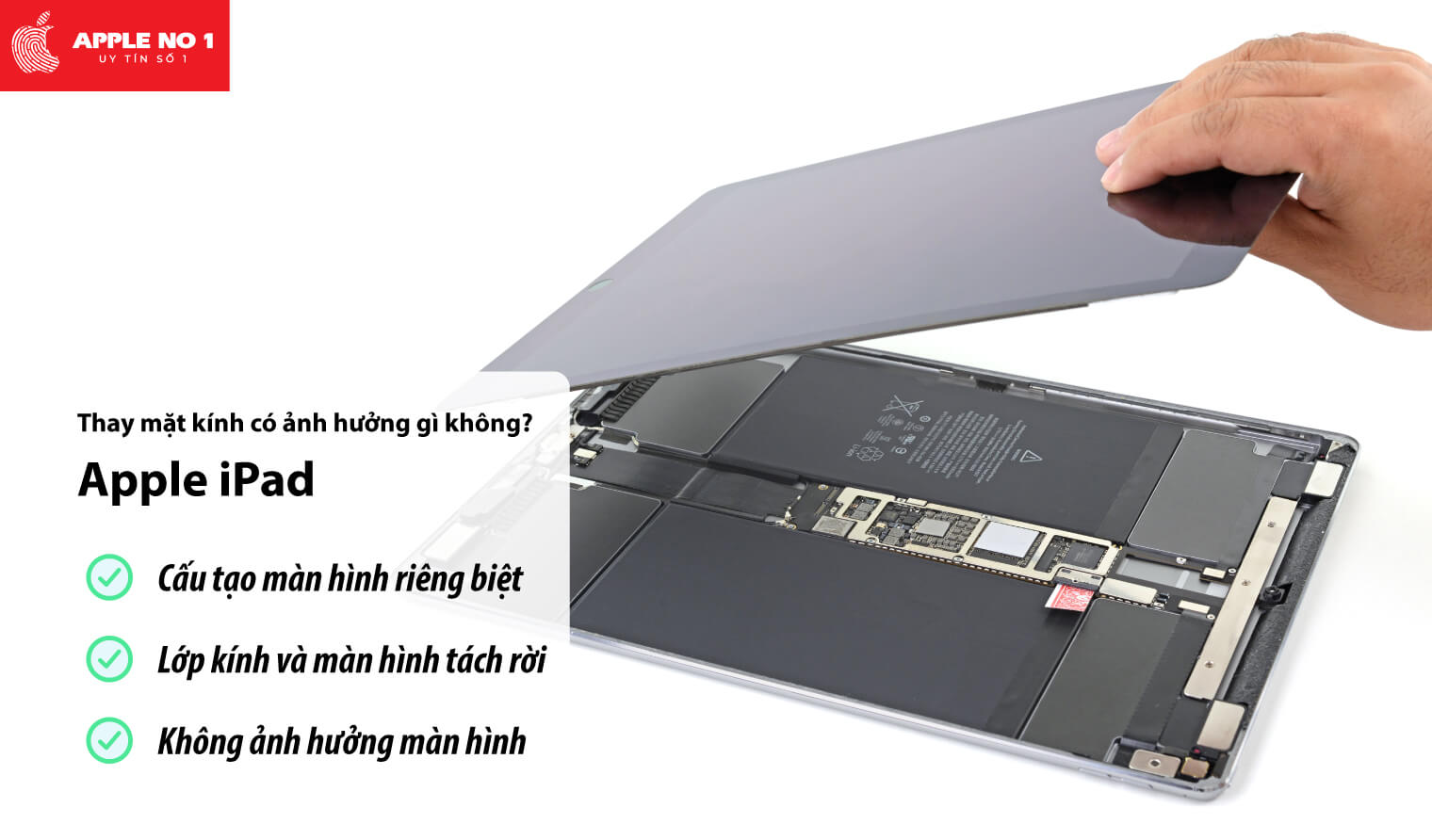 Thay ép mặt kính iPad có ảnh hưởng gì đến màn hình không?