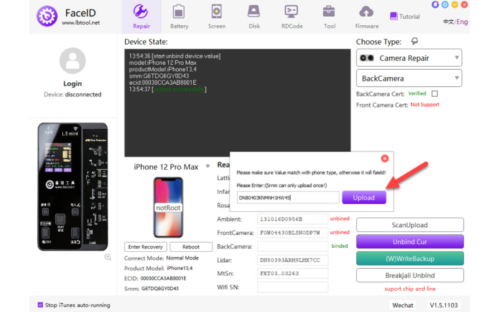 Hướng dẫn sử dụng Luban L3 Mini để fix Camera bị lỗi