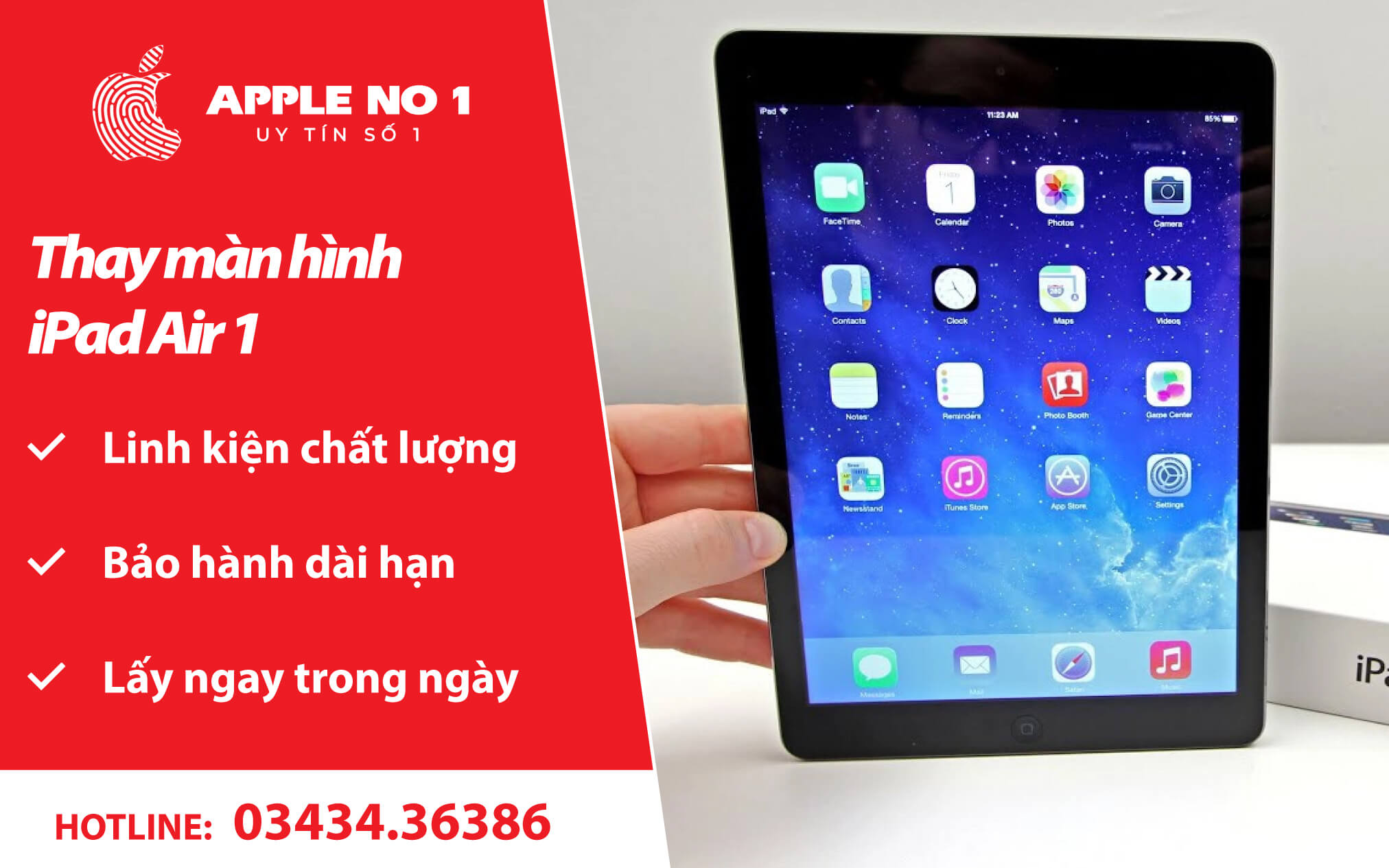 thay màn hình ipad air 1 - apple no.1