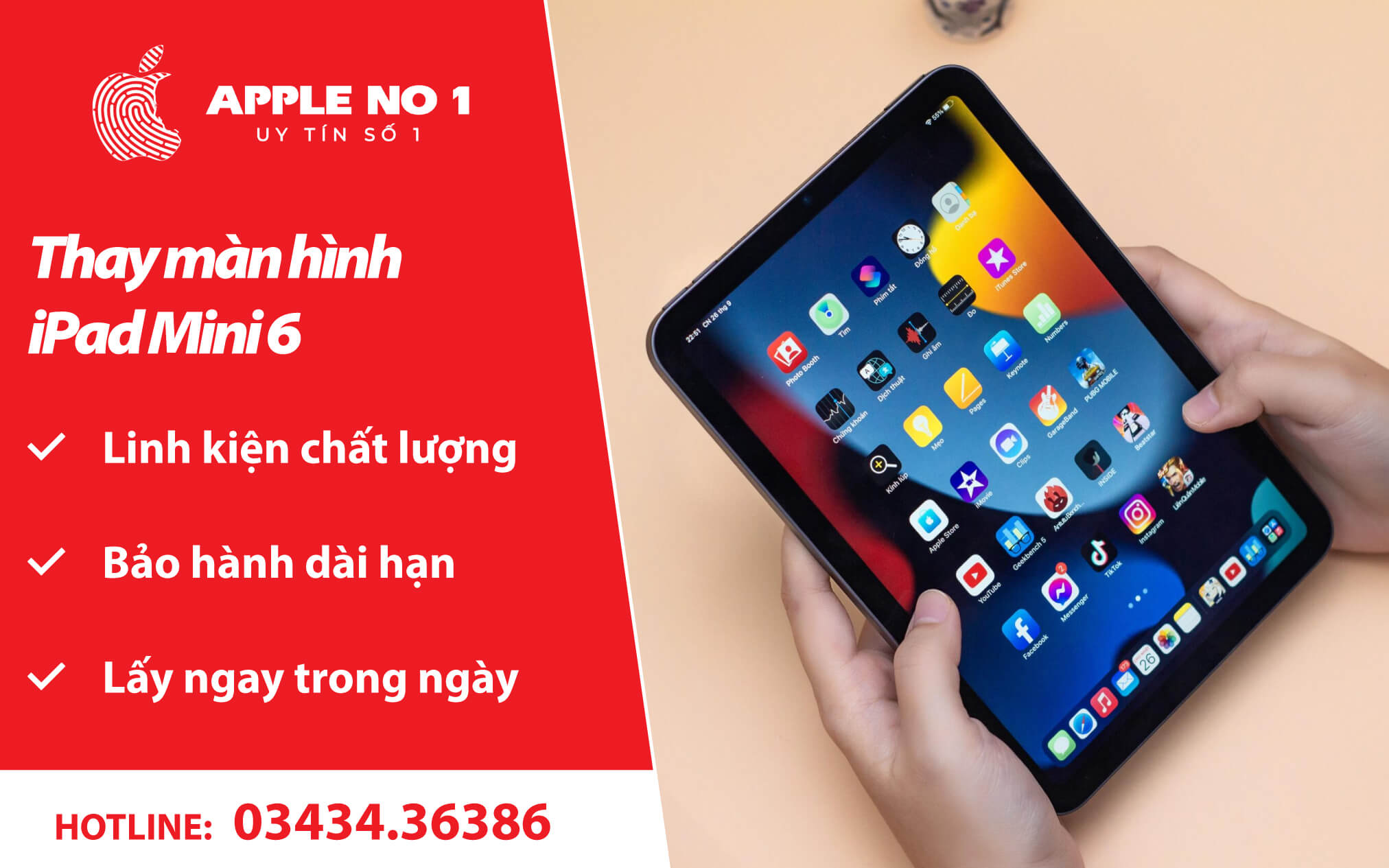 thay màn hình ipad mini 6 - apple no.1