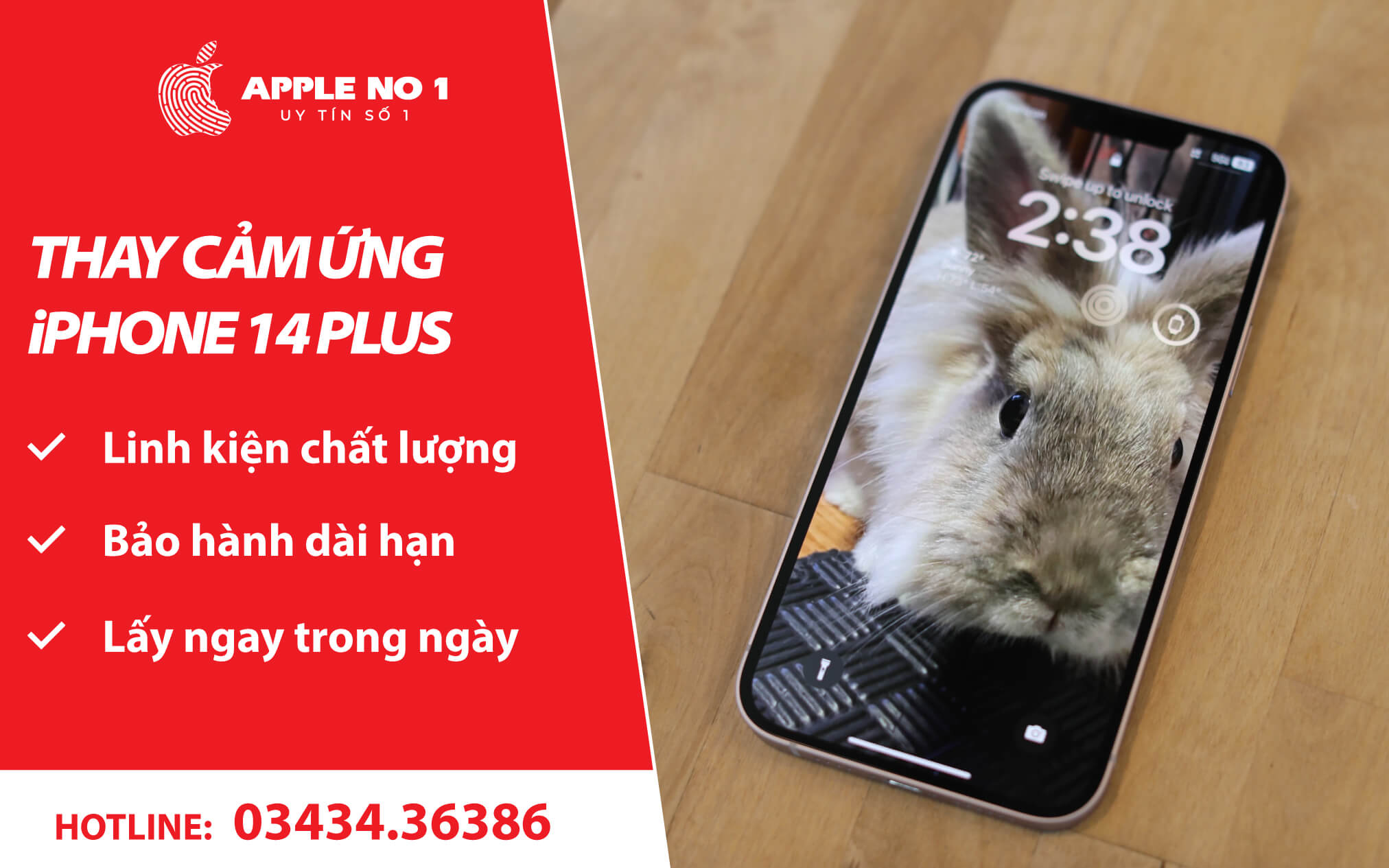 Thay kính cảm ứng iPhone 14 Plus lấy ngay tại APPLENO1.VN