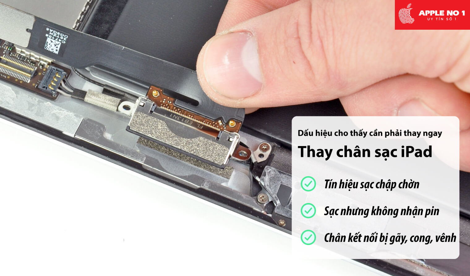 Dấu hiệu có thấy cần thay chân sạc iPad ngay