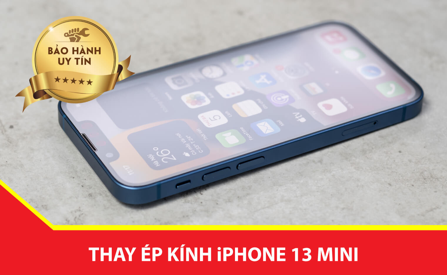 thay ep kinh iphone 13 mini