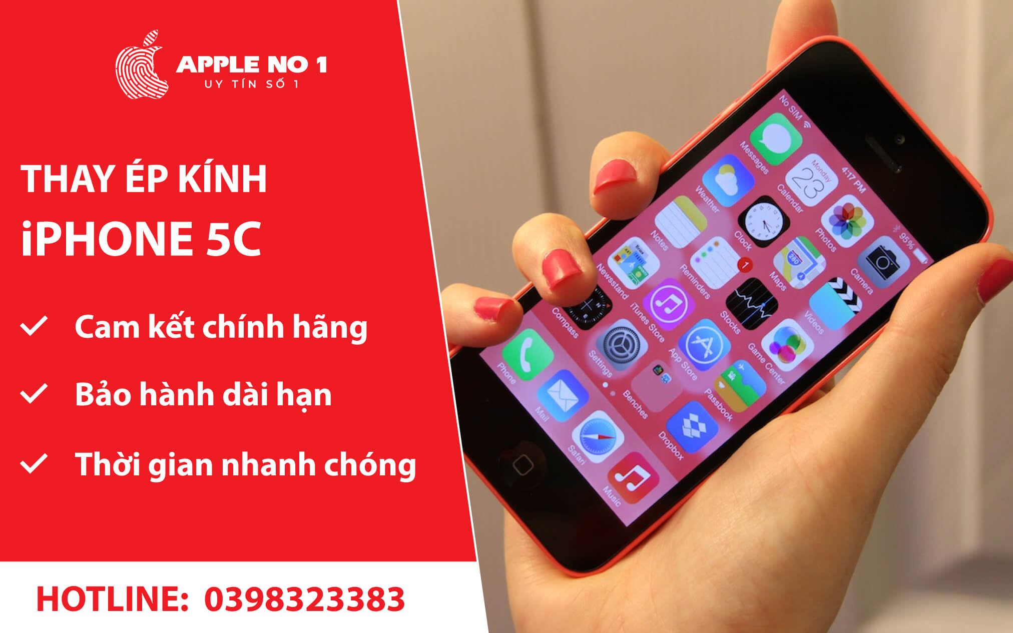 ly do nen chon dich vu thay mat kinh iphone 5c tai apple no.1