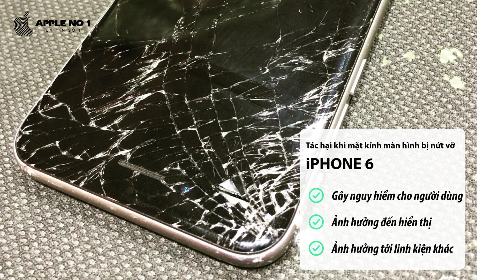 tac hai cua viec mat kinh bi nut vo tren iphone 6