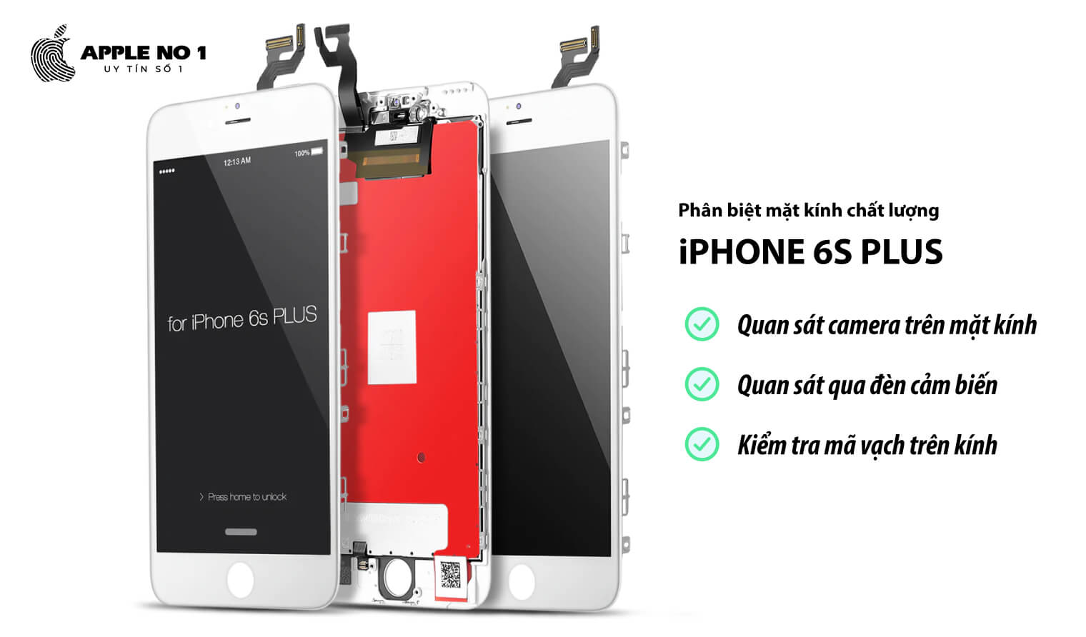 Phan biet mat kinh iPhone 6s Plus chat luong