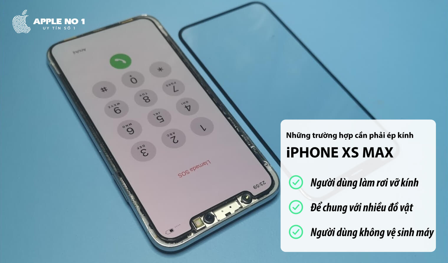 nhung truong hop can phai thay ep kinh iphone xs max