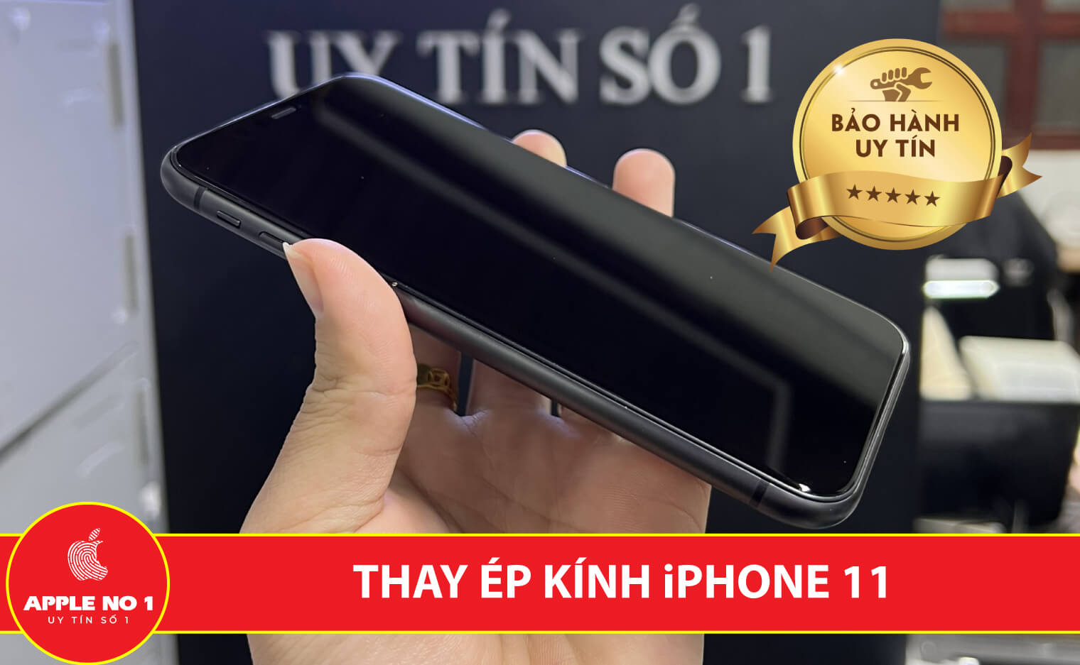 thay ep kinh iphone 11 chinh hang Ha Noi